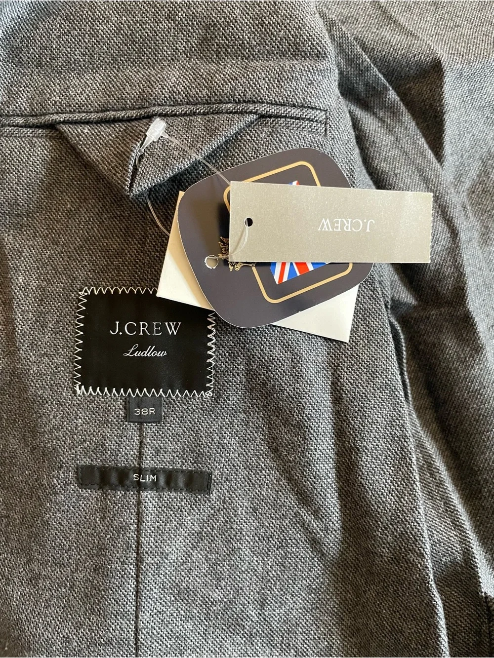 J. CREW Ludlow Slim-fit suit jacket in English cotton-wool blend Charcoal 38 R